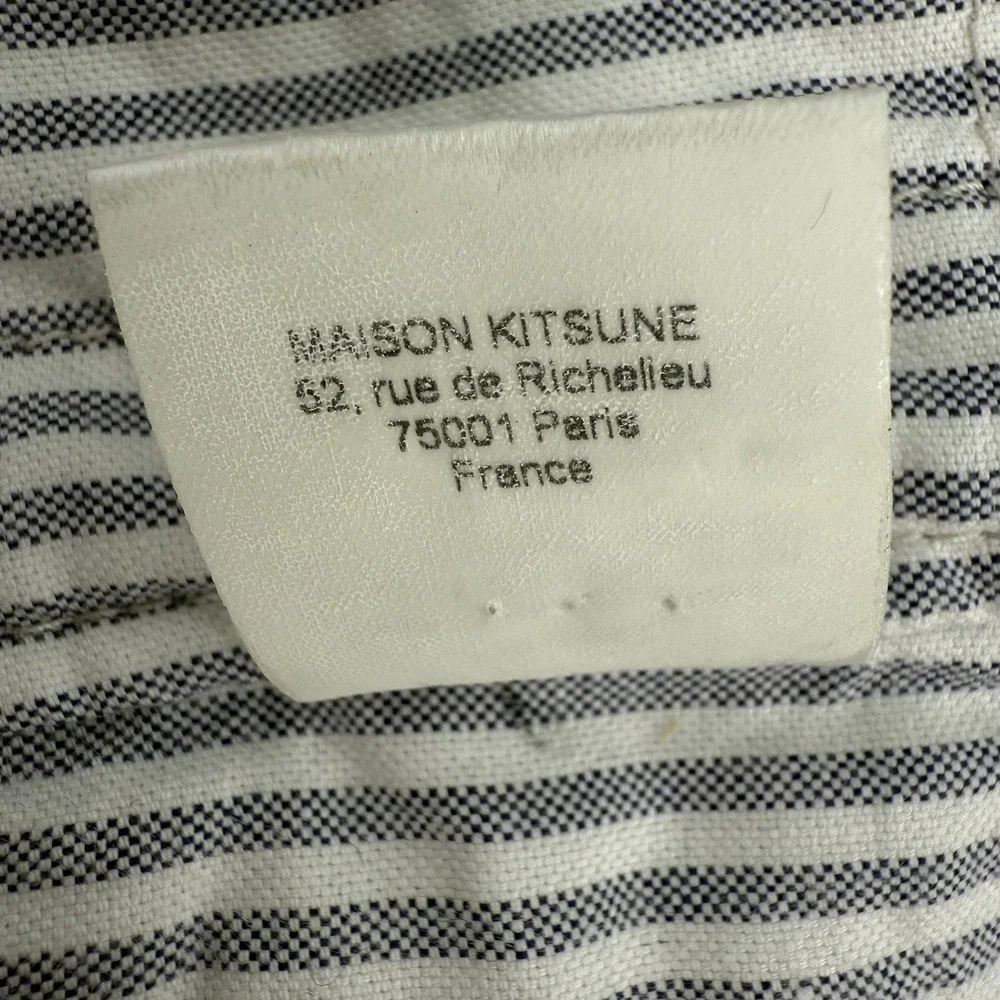 Maison Kitsuné Virgin Wool Zip Vest Blue Lined Made in‎ Slovenia XL FW15M241